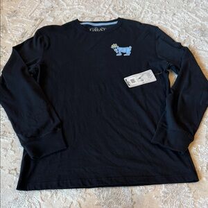 GOAT Black Long Sleeve Shirt with Blue Patch